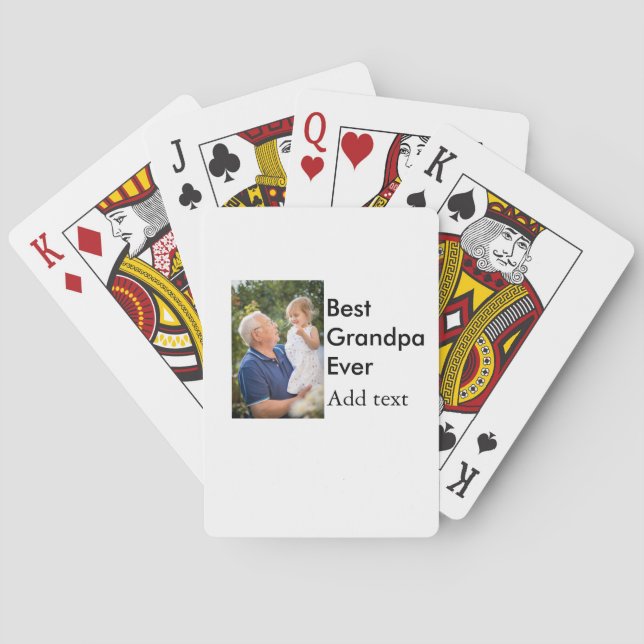 Baralho Melhor vovô já adicionou nome de foto elegante (Verso)