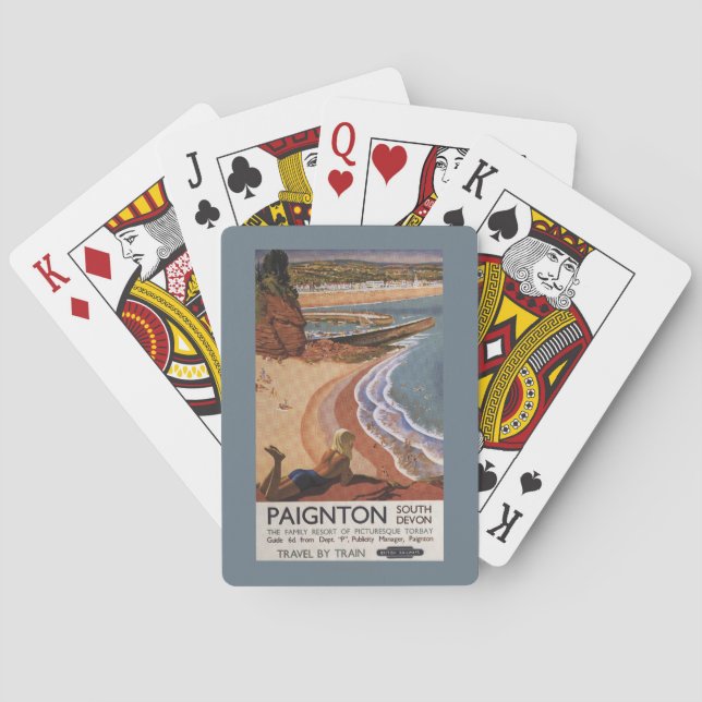 Baralho Menina britânica das estradas de ferro que olha (Verso)