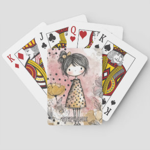 Baralho Menina Caprichosa Aquarela com Acentos Florais (10