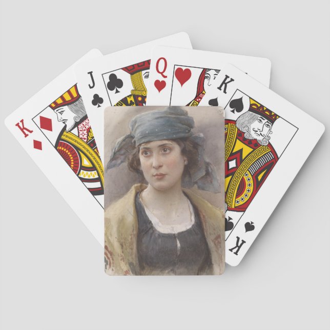 Baralho Menina com véu verde (por Ludwig Passini) (Verso)