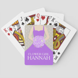 Baralho Menina florescente, nome roxo, cartas de casamento