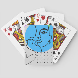 Baralho Menina minimalista jogando cartas