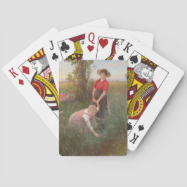 Baralho Meninas Jovens Escolhendo Flores