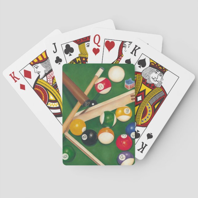 Baralho Mesa de Billiards da vida com bolas e giz (Verso)