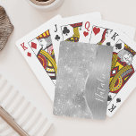 Baralho Metálico Personalizado Da Glitter De Prata Glam<br><div class="desc">Personalize facilmente este metal escovado prateado e cartões de jogar com o seu próprio nome personalizado.</div>