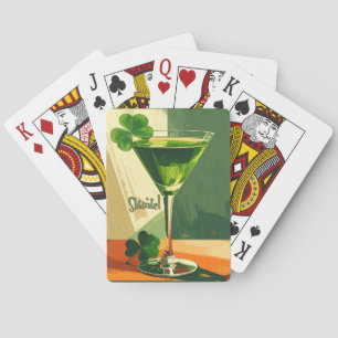 Baralho Mid Century Modern Shamrock Martini Sláinte!