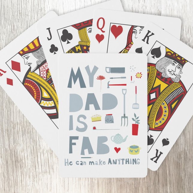 Baralho Minha Pai é Fab (My Dad is Fab fun typography playing cards)