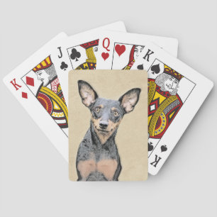 Baralho Miniatura Pinscher Pintando Bela Arte Original de