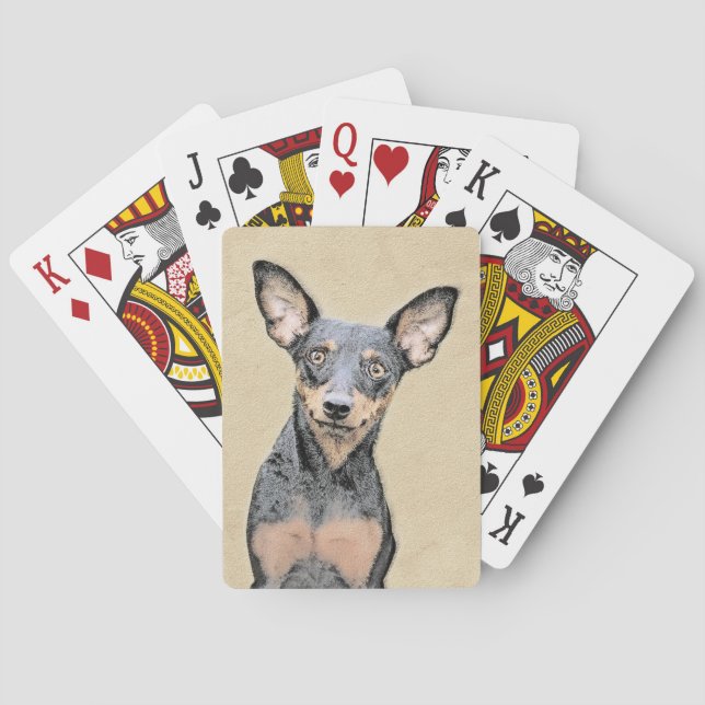 Baralho Miniatura Pinscher Pintando Bela Arte Original de  (Verso)