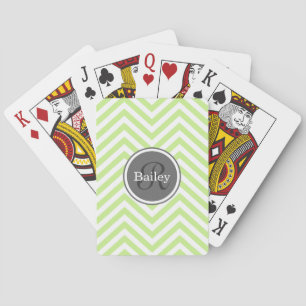Baralho Mint Green Chevron Monograma