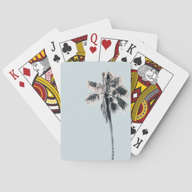 Baralho Mint Tropical Rosa Palm Tree  (Verso)