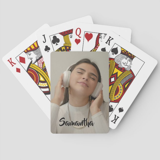 Baralho Modelo de Foto e Nome Personalizado (Verso)