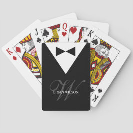 Baralho Modelo de Tuxedo moderno | Poker do Monograma Eleg