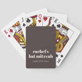 Baralho Modern Earthy Brown Bat Mitzvah Custom Favor