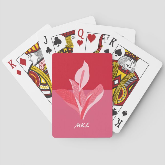 Baralho Moderna Calla Lily Red Pink Monograma (Verso)