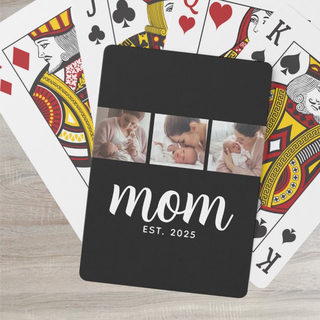 Baralho Mom Established Modern Bold Script Black 3 Photo (Criador carregado)