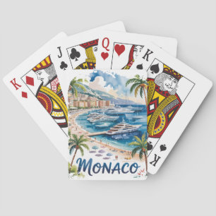 Baralho Monaco em Aquarela Vintage Retro Riviera Francesa