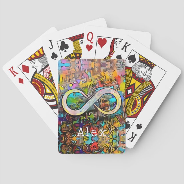 Baralho Monograma | Adicionar nome | Símbolo Infinito (Verso)