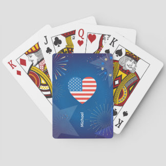 Baralho Monograma Bandeira Americana EUA 4 de Julho Person