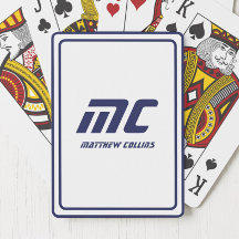 Monograma Blue Minimalist Name Modern Text Men