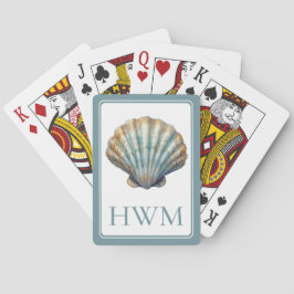 Baralho Monograma de Concha de Azul Costeiro