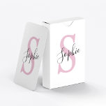 Baralho Monograma de Nome Personalizado Moderno - Rosa<br><div class="desc">Monograma de Nome Personalizado Moderno - Rosa</div>