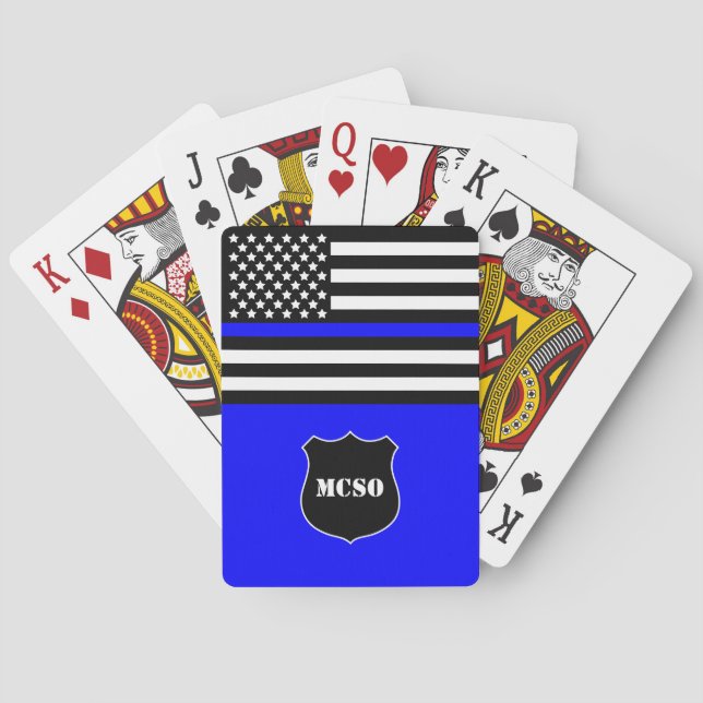 Baralho Monograma de Oficial de Polícia [Thin Blue Line] (Verso)