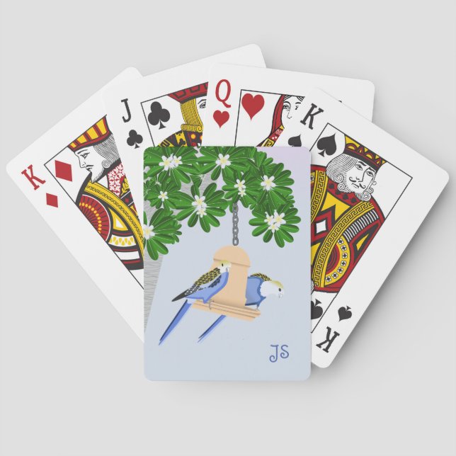 Baralho Monograma de peças rosellas de Casal bonito (Verso)