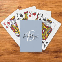 Monograma de Script Azul Dusty