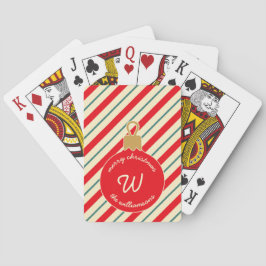 Baralho Monograma do Ornament Red Holiday