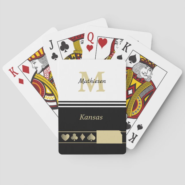 Baralho Monograma Dourado Silhouette Kansas (Verso)