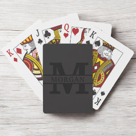 Baralho Monograma e Nome Elegante Personalizado