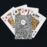 Baralho Monograma Floral Mandela Inicial Preto Branco<br><div class="desc">Padrão Floral Mandela em Preto e Branco com monograma personalizado INICIAL em preto. Fácil personalizar o próprio texto,  cor do texto. Ótimo para QUALQUER ocasião,  reunião,  lembrancinha de festa,  tema de aniversário,  evento divertido. Colorido,  Ousado,  Divertido. Misture e Combine toda a nossa Coleção Preto e Branco da TMCdesigns.</div>