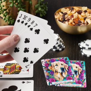 Baralho Monograma Floral Retriever Ir Jogo Peixe