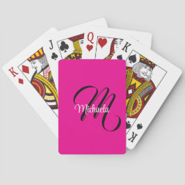Baralho Monograma inicial minimalista moderno nome rosa qu