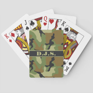 Baralho Monograma Khaki, preto, cartões de jogo de Brown