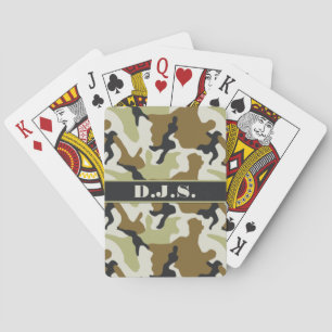 Baralho Monograma Khaki, preto, cartões de jogo de Tan