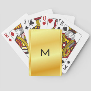 Baralho Monograma Modelo Modern Dourado Aspecto Metálico