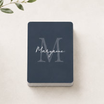 Monograma Moderno Nome Azul