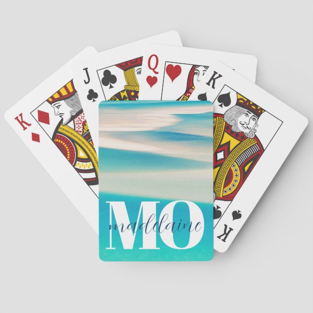 Baralho Monograma Ocean Beach White Blue Personal (Verso)