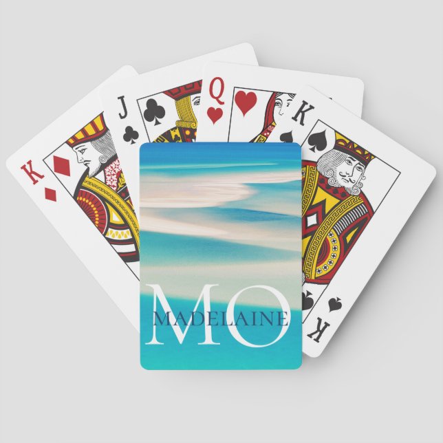 Baralho Monograma Ocean Beach White Blue Personal (Verso)