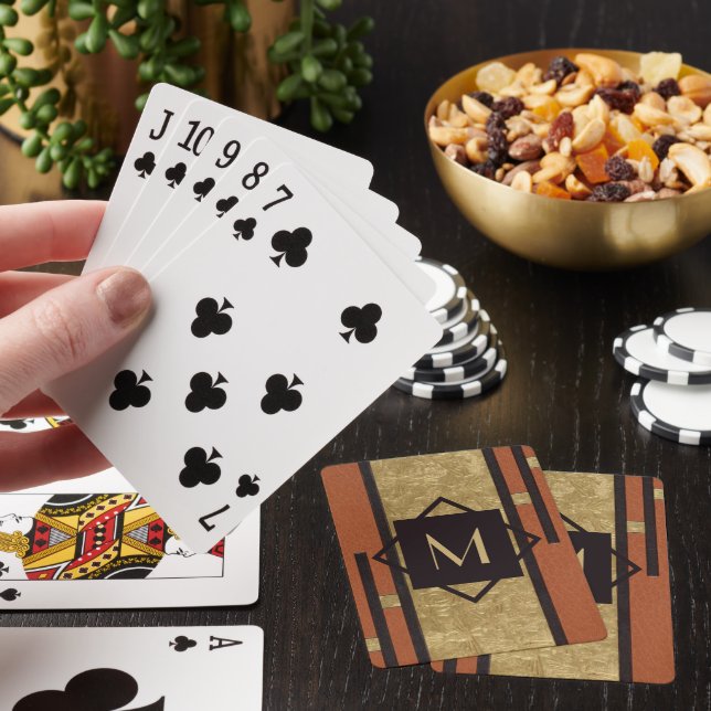 Baralho Monograma Personalizado de Deco de Arte Preta e Do (In situ)