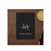 Monograma Preto e Dourado Elegância Luxo