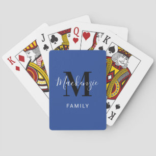 Baralho Monograma Real Personalizado da Família Azul Mode