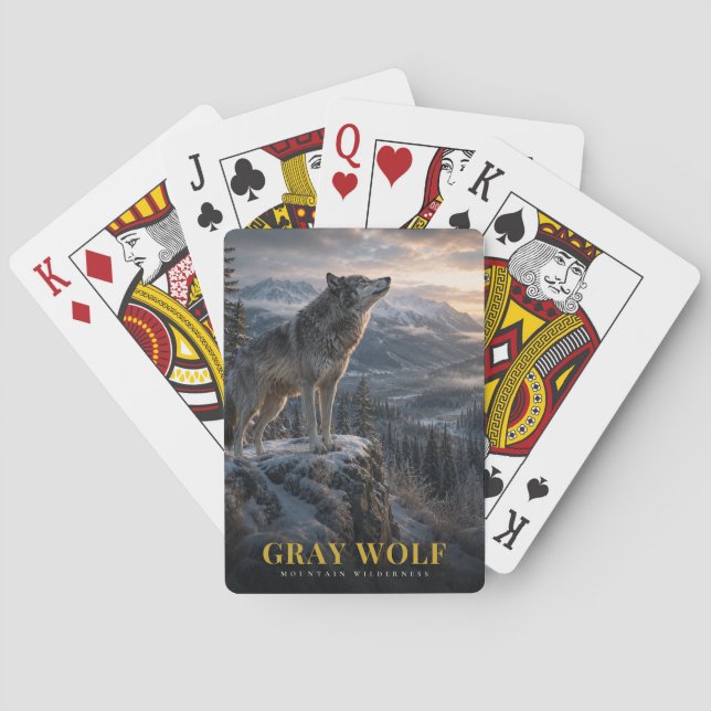 Baralho Montanha Gray Wolf Wilderness ANIMAIS (Verso)