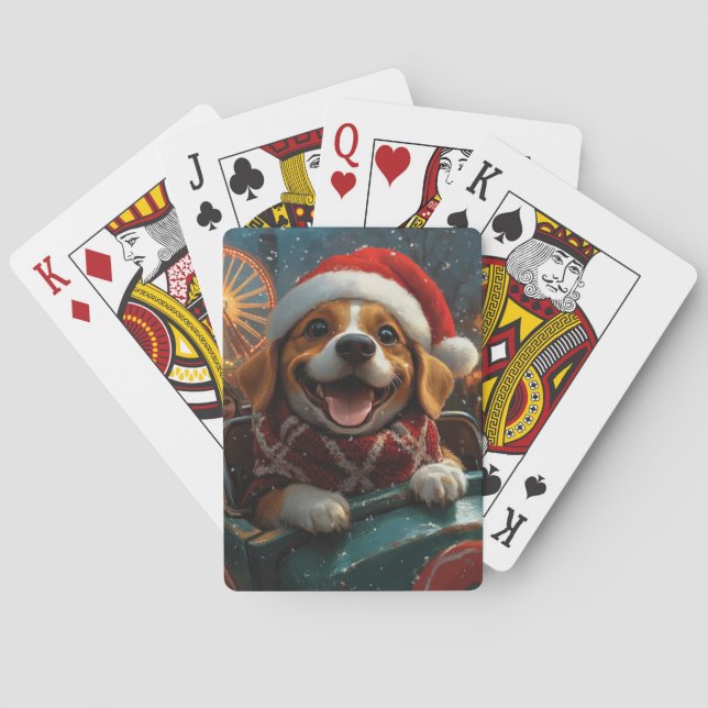 Baralho Montanha-russa de Cachorro Beagle Natal (Verso)