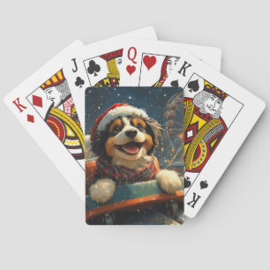 Baralho Montanha-russa de cachorro Bernedoodle Natal