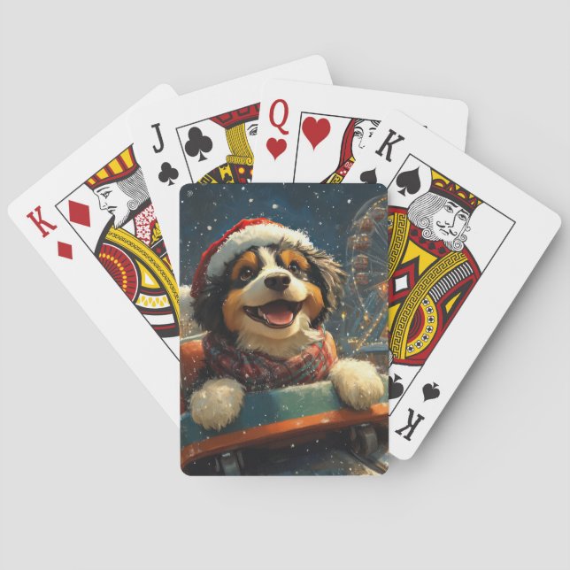 Baralho Montanha-russa de cachorro Bernedoodle Natal  (Verso)