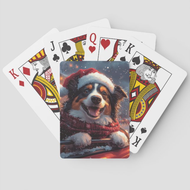 Baralho Montanha-russa do Cão Kelpie Australiano de Natal (Verso)