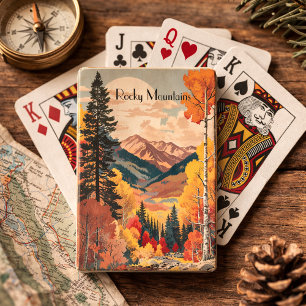 Baralho Montanhas Rochosas viagens vintage Poster